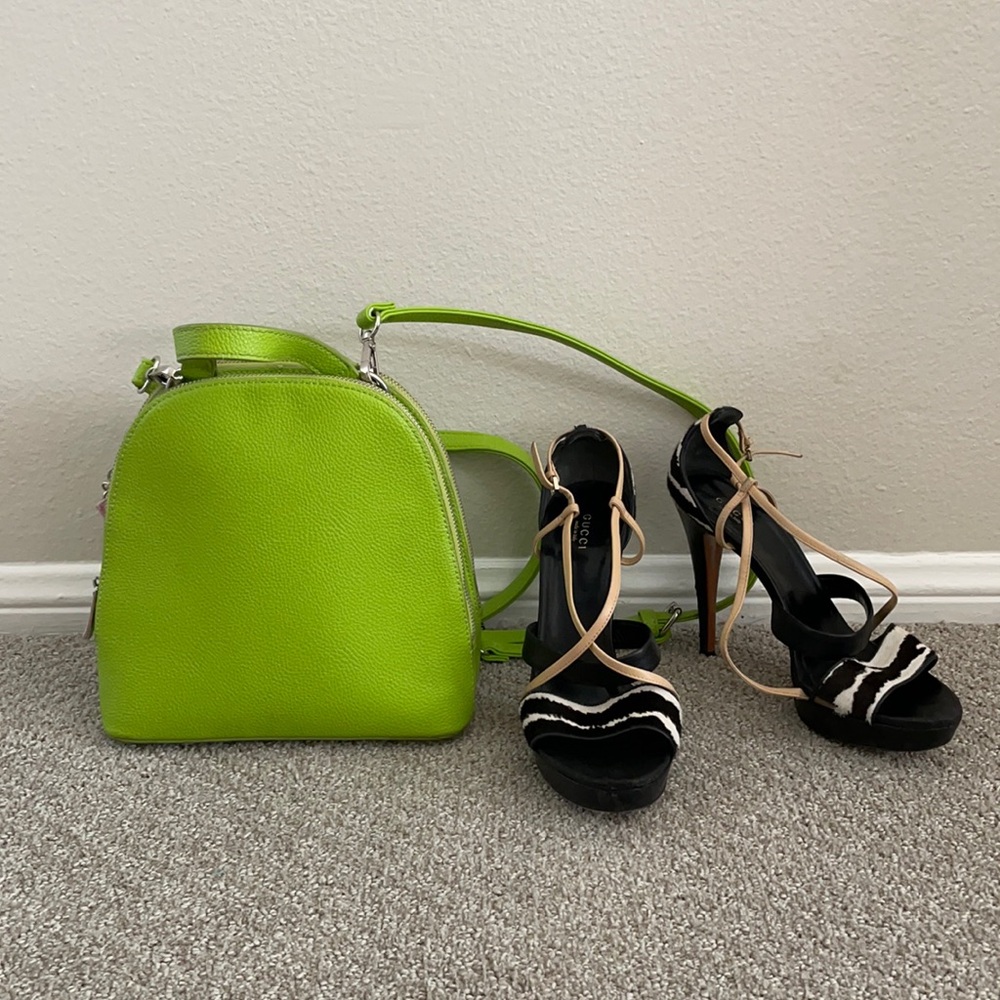 🌈✅ Super cute green mini backpack Anna Wolf designer
